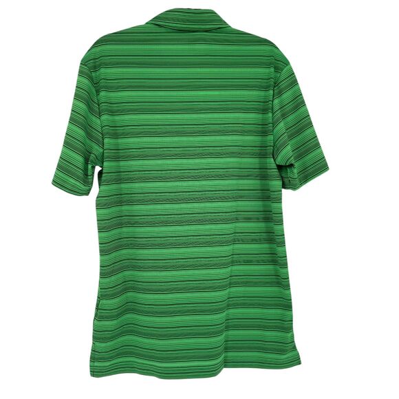 Adidas Golf Polo Shirt Men’s SMALL PrimeGreen Snap Button Stripe Short Sleeve - Picture 12 of 14